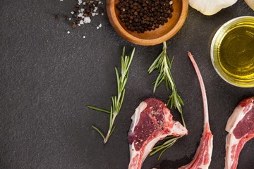 Rib chops and ingredients