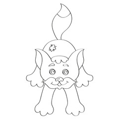 Happy kitten cartoon for coloring book