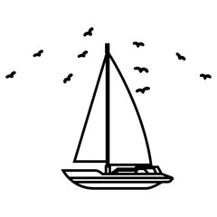 Sea ship transport icon vector illustration graphic design
