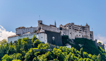 View of the festung Hohensalzburg fortress in the central Salzburg, Austria.