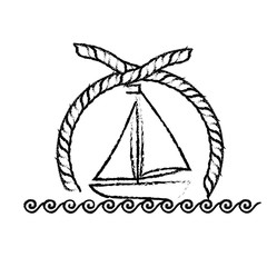 Sea ship transport icon vector illustration graphic design