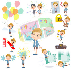 Jacket Short pants knit hat man success & positive