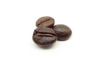 Fresh Coffee beans isolated on white background
