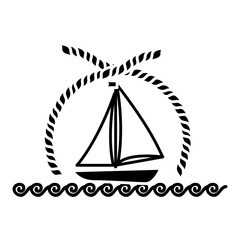 Sea ship transport icon vector illustration graphic design