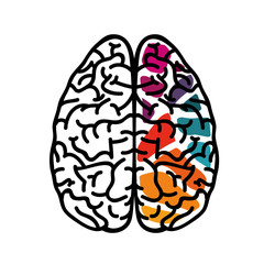 Human brain intelligence icon vector illustration graphic design