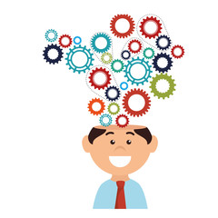 Businessman big ideas icon vector illustration graphic design