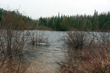 Flood waters in the spring