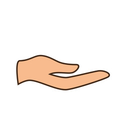 Hand with palm open icon vector illustration graphic design