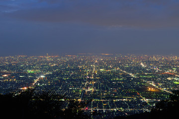 大阪の夜景　信貴生駒スカイラインからの眺め