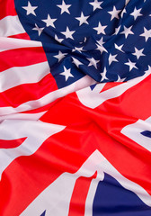 USA flag and UK Flag background.