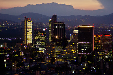 Cityscape of mexico city before dark