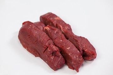 Beef steak against white background