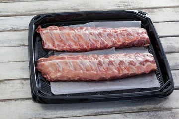 Beef ribs in black box