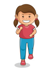 Fototapeta premium Little girl athlete character vector illustration design