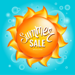 Summer sale poster. summer shopping design template