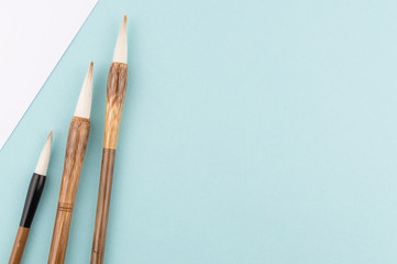 Chinese calligraphy brush for traditional writing. Top view