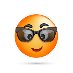 Smile face in glasses. Vector illustration