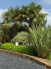 Obraz premium Massif décoratif avec paillage d'ardoise