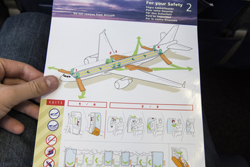 Airplane aircraft safety card