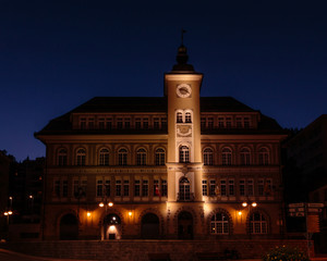 Fototapeta na wymiar St. Moritz Library at night