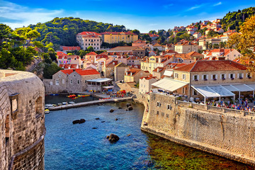 General view of Dubrovnik - Fortresses Lovrijenac and Bokar seen - obrazy, fototapety, plakaty
