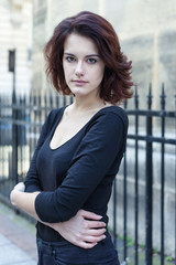 Beautiful young girl with dark hair