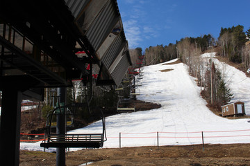 Closed ski station for the summer