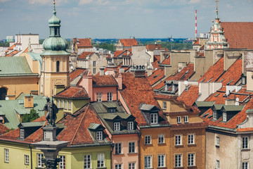 Obraz premium Piękny budynek i dach w centrum Warszawy, Plac Zamkowy