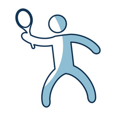 Silhouette of athlete practicing tennis vector illustration design