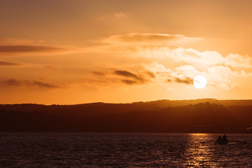 Sunset in Cornwall with rocks