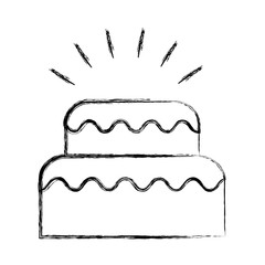 delicious birthday cake icon vector illustration design