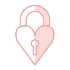 heart love with key hole vector illustration design