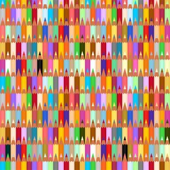 Background with set of sharp colored wooden pencils in a row side by side and below them. School supplies for drawing 
