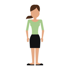 Fototapeta premium faceless woman with shirt and pencil skirt icon image vector illustration design 