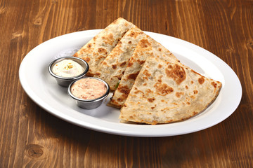 chicken quesadilla with sauce