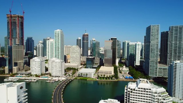 Aerial stock fotage of Brickell City