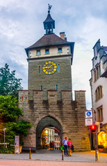 View of the schnetztor gate in the old town of the german city konstanz.