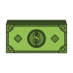 colorful realistic image stack bills with currency symbol dollar vector illustration