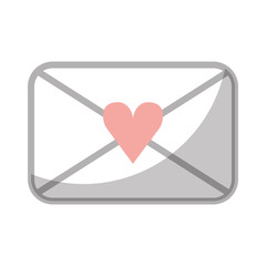 envelope with heart love romantic icon vector illustration design