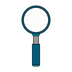 colorful caricature image magnifying glass blue dark frame vector illustration
