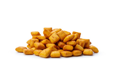 Cracker cookies isolated on white background