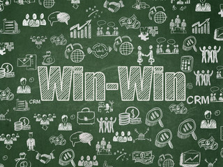 Business concept: Win-Win on School board background