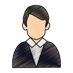 color pencil image half body faceless man with executive suit vector illustration