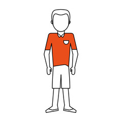 facelessman wearing polo shirt and shorts  icon image vector illustration design 