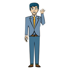 Elegant man cartoon icon vector illustration graphic design