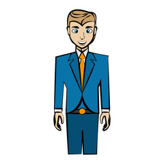 Elegant man cartoon icon vector illustration graphic design
