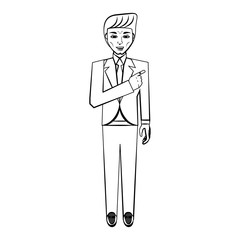 Elegant man cartoon icon vector illustration graphic design