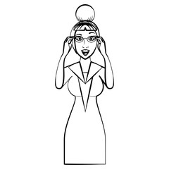 Vintage woman cartoon icon vector illustration graphic design