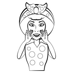 Vintage woman cartoon icon vector illustration graphic design