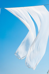 Sheets in the air at Zakynthos island